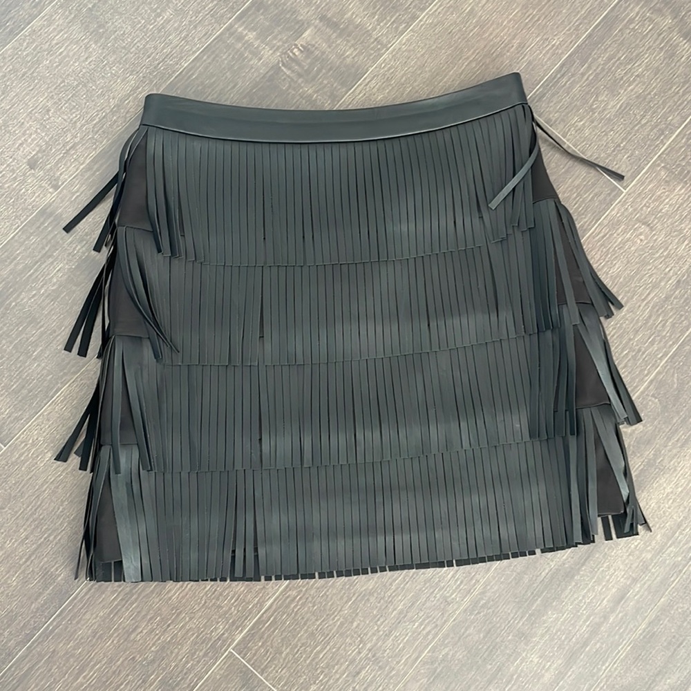 Club Monaco fringe mini skirt